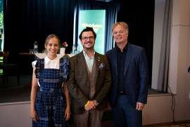 v.l.n.r.: Moderatorin Kira Schinko, Hartmuth Rameder � Obmann der Wirtshauskultur Nieder�sterreich und Michael Duscher � Gesch�ftsf�hrer der Nieder�sterreich Werbung