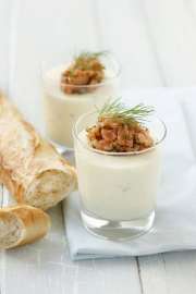 Spargel Panna Cotta mit Kräterlachs