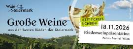 Ank�ndigungsposter f�r die steirische Riedenweinverkostung 2026 in Wien