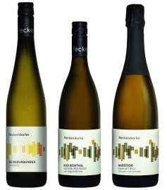 Flaschenphoto der drei Weissburgunder