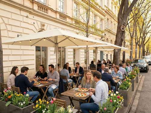 Der schicke Aussenbereich der neuen l'autentico